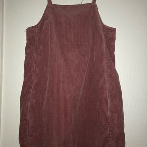 pink overall dress with a velvet texture